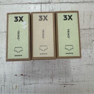 Allbirds Trino Shortie NEW size 3X Lot of 3 Aloe Wheat Merino Wool Blend Panties